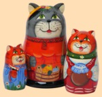 Матрёшка Кот с рыбкой (3 места)