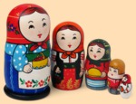 Матрёшка Девочка с лукошком (большая, 5 мест)