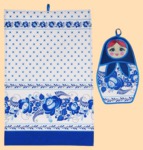 Кухонный набор Матрёшка Гжель 2-х предметный