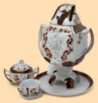 Самовар в наборе фарфоровый Капитолий (4л)