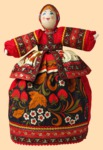 Кукла на чайник для самовара Крестьянка хохлома (дерево)