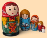 Матрёшка Девочка с мишкой (малая, 5 мест)