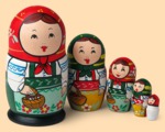 Матрёшка Девочка с корзинкой (малая, 5 мест)