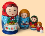Матрёшка Девочка с лукошком (малая, 5 мест)