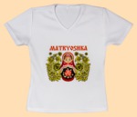 Футболка Матрёшка Хохлома (размер XS)