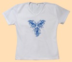 Футболка Гжель на белом - цветы (размер XS)