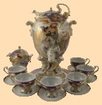 Самовар в наборе фарфоровый Лето (5,5л, живопись)