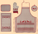 Кухонный набор Лошади лён 5-ти предметный