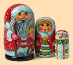 Матрёшка Дед Мороз с санками (3 места)