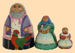 Матрёшка Дед с петухом (3 места)
