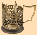 Подстаканник эксклюзивный Гербовый с эмалью (литьё)