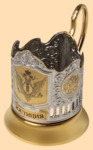 Подстаканник Юстиция (никель-золото, лазерная гравировка)