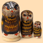 Матрёшка Коричневая сова (3 мест)