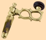 Кран (верток) для угольного самовара Латунь (1920-1950 годов, чёрная ручка)