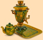 Набор электрический Хохлома зелёная (форма рюмки, 3л)