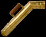 Труба для самовара 70 мм деревянная ручка из дуба (матовая латунь)