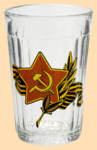Стакан Гранёный Звезда СССР с лентой