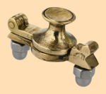 Паровичок двойной Ретро №2 (на двух креплениях с колпачковой гайкой, полированная латунь)