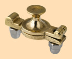 Паровичок двойной Ретро №3 (на двух креплениях с колпачковой гайкой, полированная латунь)