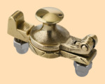 Паровичок двойной Ретро №5 (на двух креплениях с колпачковой гайкой, полированная латунь)