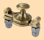 Паровичок двойной Ретро №6 (на двух креплениях с колпачковой гайкой, полированная латунь)