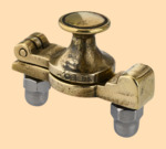 Паровичок двойной Ретро №7 (на двух креплениях с колпачковой гайкой, полированная латунь)