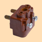 Клемная колодка самоварная из Карболита коричневая (модель №3, для овальной вилки)