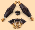 Комплект ручек Барский модель №3Ч для жарового самовара (деревянные, чёрный цвет ручек)