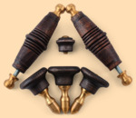 Комплект ручек Барский модель №12Ч для жарового самовара (деревянные, чёрный цвет ручек)