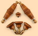 Комплект ручек Барский модель №12К для жарового самовара (деревянные, коричневый цвет ручек)