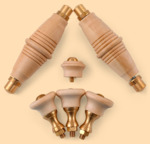 Комплект ручек Барский модель №1Н для жарового самовара (деревянные, натуральный цвет ручек)