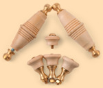 Комплект ручек Барский модель №3Н для жарового самовара (деревянные, натуральный цвет ручек)