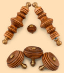 Комплект ручек Ретро модель №11К для жарового самовара (деревянные, коричневый цвет ручек)