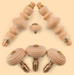 Комплект ручек Ретро модель №10Н для жарового самовара (деревянные, натуральный цвет ручек)