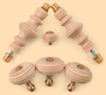 Комплект ручек Ретро модель №5Н для жарового самовара (деревянные, натуральный цвет ручек)