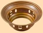 Коронка, конфорка для самовара 68 мм (матовая латунь, вид пробивки - черви)