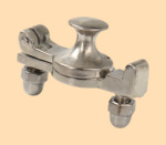 Паровичок двойной Ретро №5 (на двух креплениях с колпачковой гайкой, никелированная латунь)