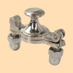 Паровичок двойной Ретро №6 (на двух креплениях с колпачковой гайкой, никелированная латунь)