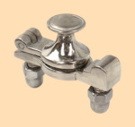 Паровичок двойной Ретро №7 (на двух креплениях с колпачковой гайкой, никелированная латунь)