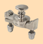 Паровичок двойной Ретро №9 (на двух креплениях с колпачковой гайкой, никелированная латунь)