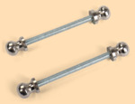 Стержень для ручки с малинками Модель №2 (длина 60 мм, 2 штуки в комплекте, никелированные малинки)