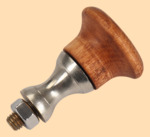 Стойка в сборе Барская с гайкой (коричневая, никель, диаметр ручки 25 мм)