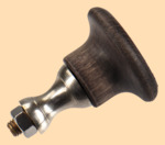 Стойка в сборе Барская с гайкой (чёрная, никель, диаметр ручки 30 мм)