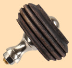 Стойка в сборе Старинная с гайкой (чёрная, никель, диаметр ручки 35 мм)